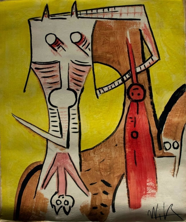 Wifredo Lam, 20th Century Modern Painting: Wifredo Lam, 20th Century Modern Painting on Canvas.After artist Approx Painting Size: 20 x 16 inches. No coa, no supporting papers, sold as is.We Pack and ship in a tube. Good condition. See PhotosAf