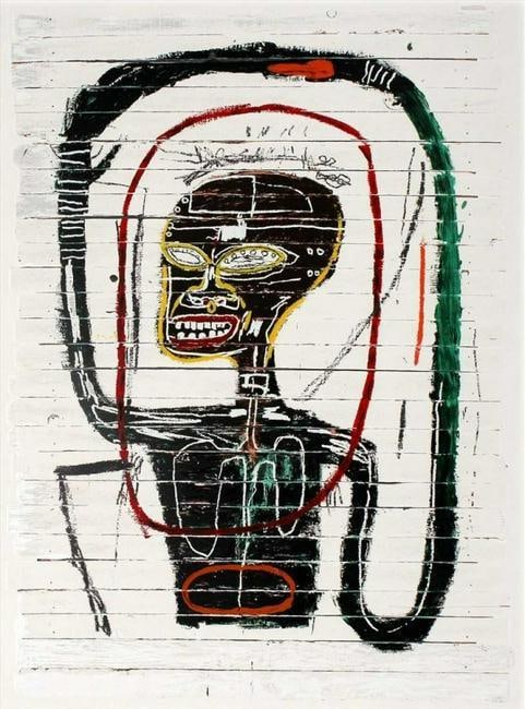 Jean Basquiat -Expressionism Drawing on Thick Paper.: Jean Basquiat Expressionism Drawing on Thick Paper. Paper Size: 8 x 10 Inches. Extra Thick 300 gsm Fine art Paper. Excellent Condition. See photos.Condition Report