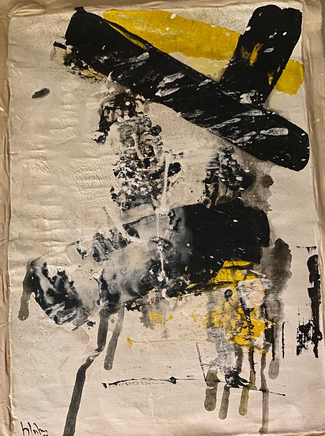 Blum Old 20th Century Modern Art Painting on Canvas - 2