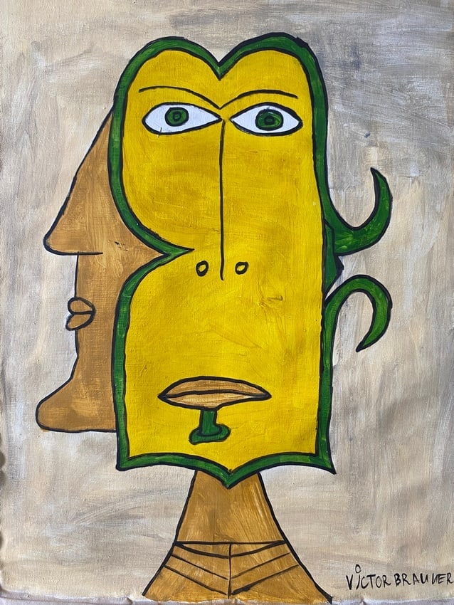 Victor Brauner Old 20th Century Modern Art: Victor Brauner Old 20th Century Modern Art Painting on Canvas (After)Artist.Victor Brauner was a Romanian painter and sculptor of the surrealist movement.No Documents or COA Approx size:18 x 15 inches