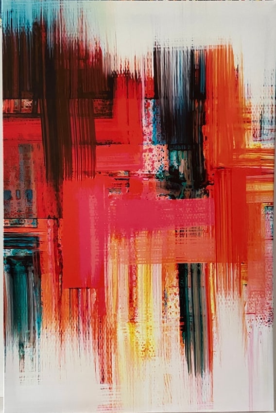 Abstract Multicolor Canvas Art Print: Abstract Multicolor Canvas Art Print Wooden Frame Stretch - Waterproof, Modern Brushstroke .approx size: 24 x 16. Stretch .see photo.We pack & Ship for you. We take care of the shipping services in ho