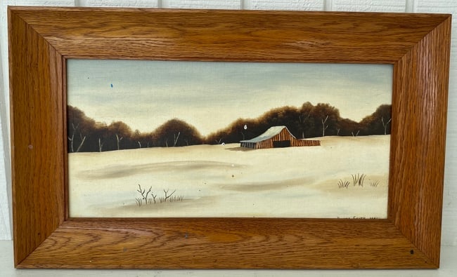 sign Donna Smith Painting on Canvas Cardboard /wood frame (1 of 3)