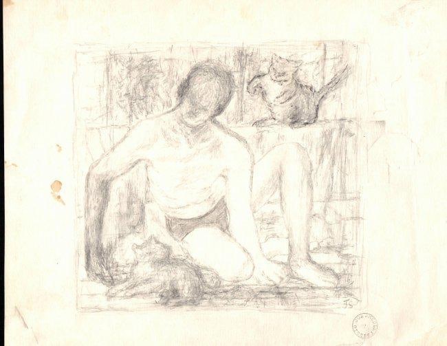 Joseph Smedley 1922-2016 British Modernist Figurative Drawing 1960 (1 of 5)