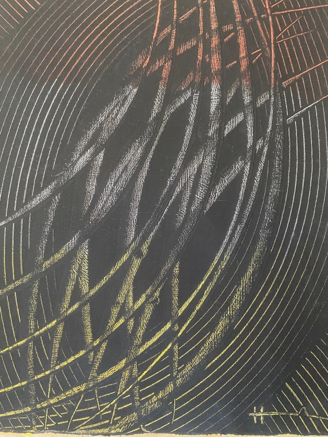 Abstract Painting on Canvas Signed Hans Hartung, Modern Art (1 of 2)