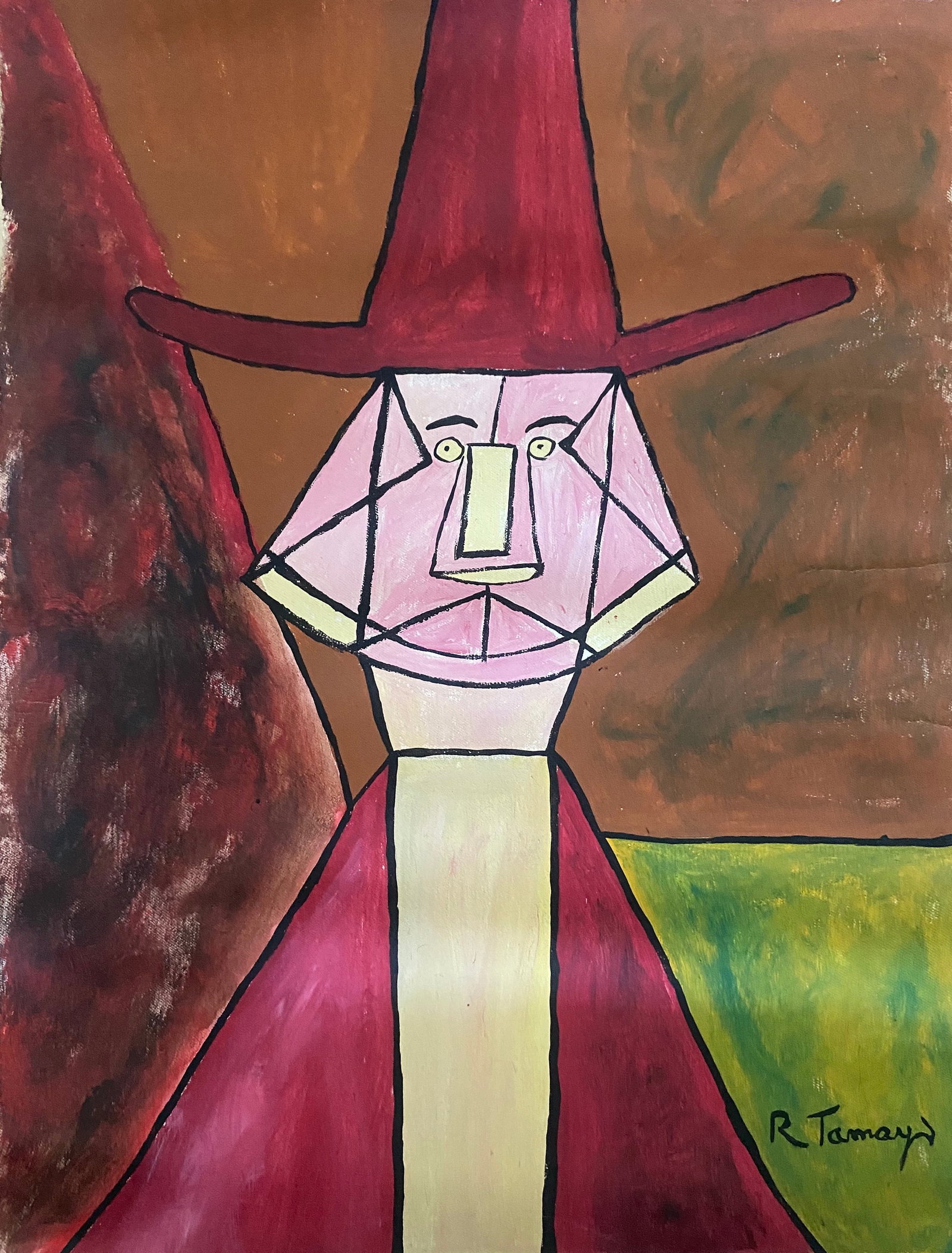 Abstract Painting on Canvas Signed Tamayo (1 of 2)