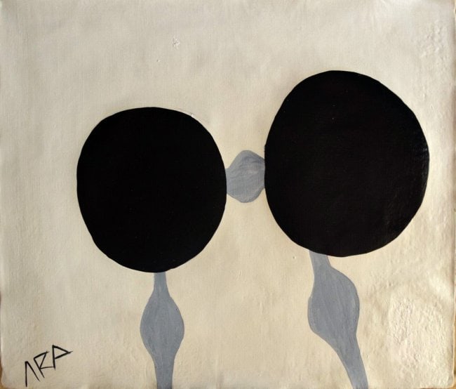 Abstract Painting on Canvas Signed ARP (1 of 4)