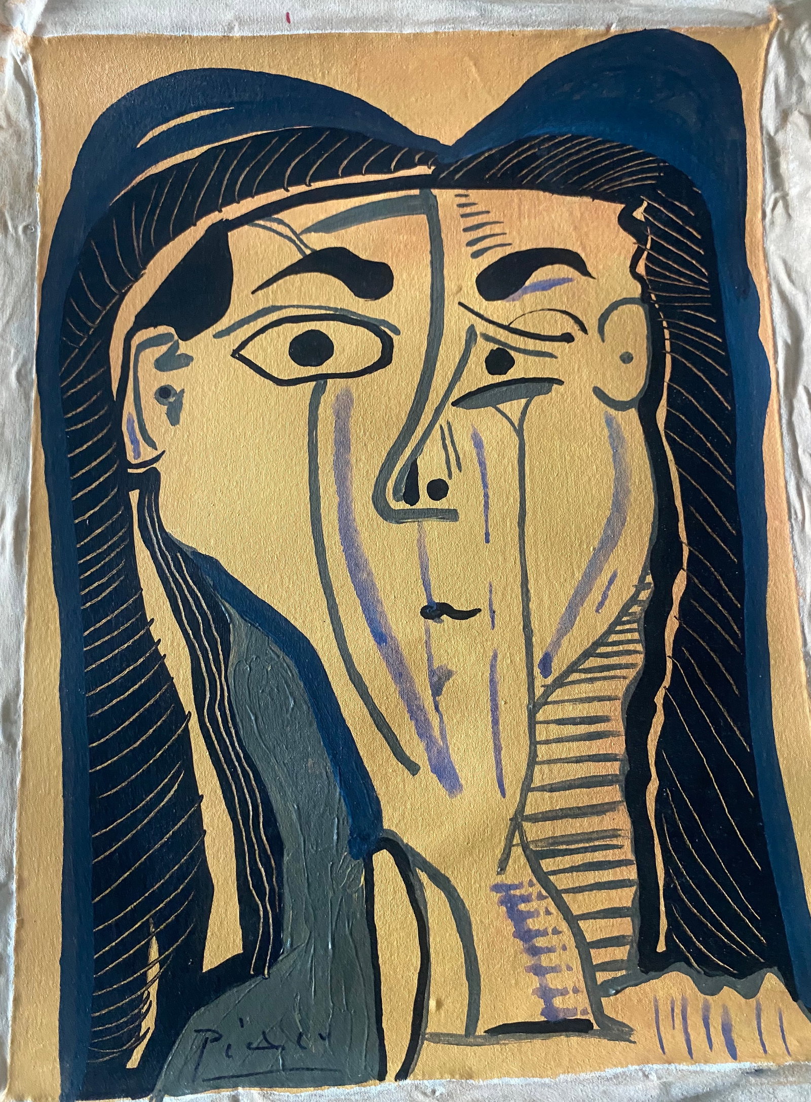 Picasso Old 20th Century Modern Art Painting on Canvas - 2