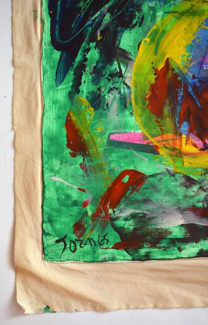 Vintage Abstract Canvas Painting Jorn, Modern Art 20th Century - 3