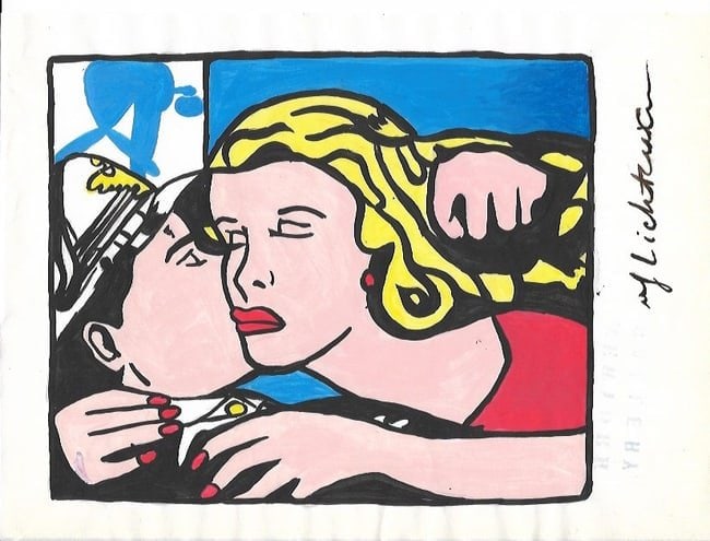 Roy Lichtenstein drawing on Paper(After artist) (1 of 2)