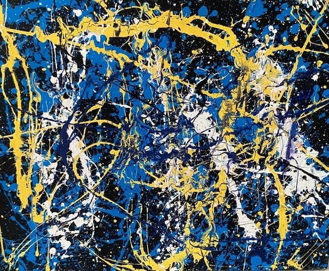 Jackson Pollock Abstract Painting on Canvas: Jackson Pollock Abstract Painting on Canvas. Approx Painting Size: 20 x 16 Inches.No Frame . it is being sold in the manner of the artist.good condition. see photos. New York Collector.Jackson Pollock