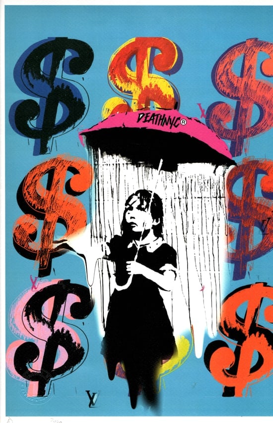 LARGE Signed Graffiti Pop Art Print Death NYC: LARGE Signed Graffiti Pop Art Print Death NYC Ltd Ed size:12 x 17.Paper: Fine art 300 gsm paper.Certificate of Authenticity signed by DEATH NYC Collection.WE OFFER IN-HOUSE SHIPPING VIA USPS PRIORITY 