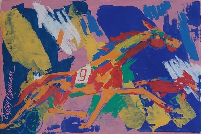 LeRoy Neiman American artist Surrealist Painting on Canvas (1 of 4)