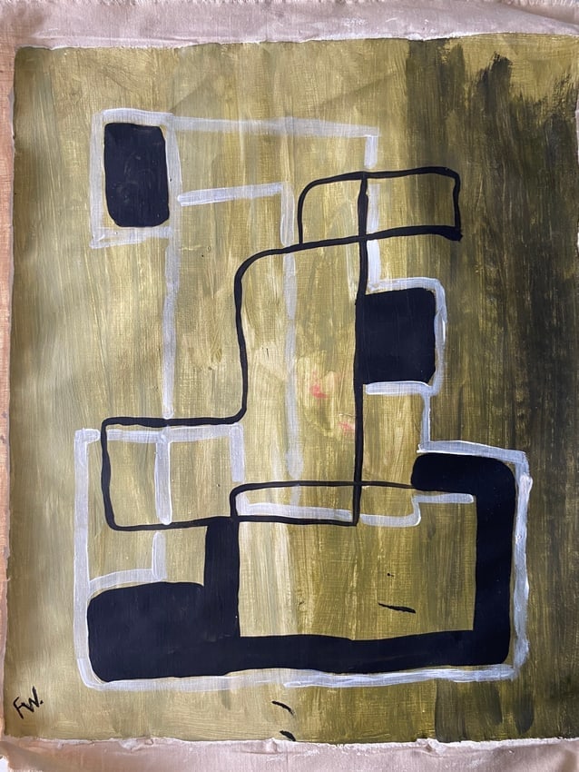 FW Abstract Painting Old 20th Century Modern Art: FW Abstract Painting Old 20th Century Modern Art Painting on Canvas(After)Artist. Sold as is.No Documents or COA Approx size:19 x 16 inches. Good Condition .Will be ship in a tube.We pack & Ship for y