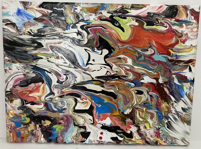 Abstract Painting on Canvas: Abstract Painting on Canvas Stretch.Painting size: 16 x 12 inches This painting is from a Private NY Collector Stamp on verso. NO Certificate of Authenticity, providence, or other documents. Sold as-i