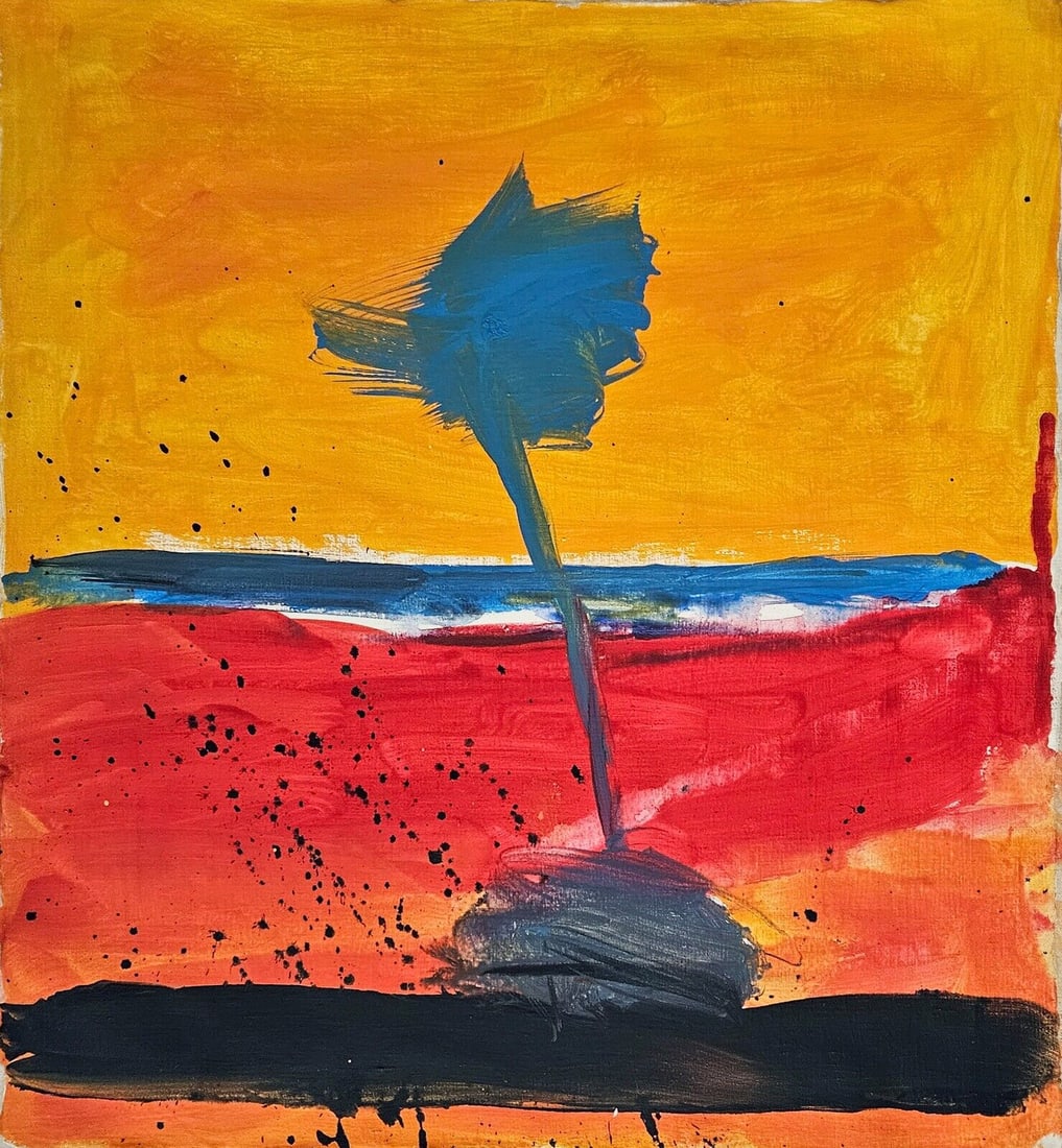 Abstract Painting signed RM Modern Old 20th Century (1 of 3)