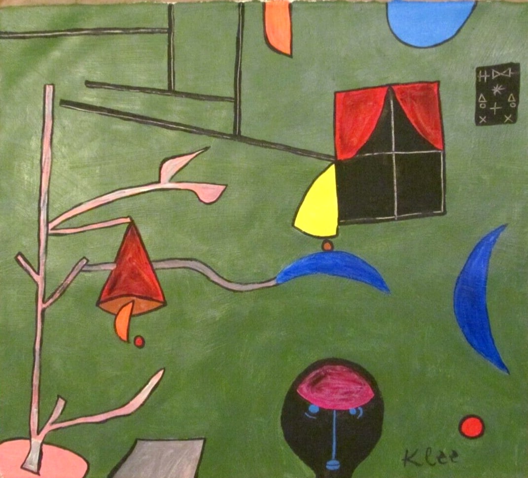 Klee, Modern Old 20th Century: Klee,(after artist)Modern Old 20th Century Art oil Painting on Canvas Modern Art. . Approx size: 18 x 16. No documentation or COA. Sold as is. Good Condition. The word ???after? is used for a work by 