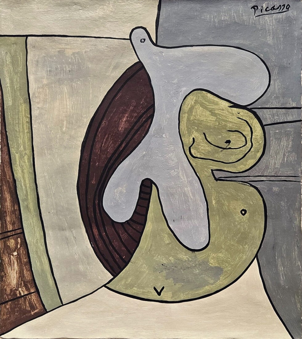 Picasso Modern art 20th century abstract painting on Canvas: Picassoa Modern art 20th century abstract painting on Canvas (after artist) Size: 20 by 15 inches. Good condition,needs stretching. No COA,no supporting papers,sold in the manner of Artist.See photo. 