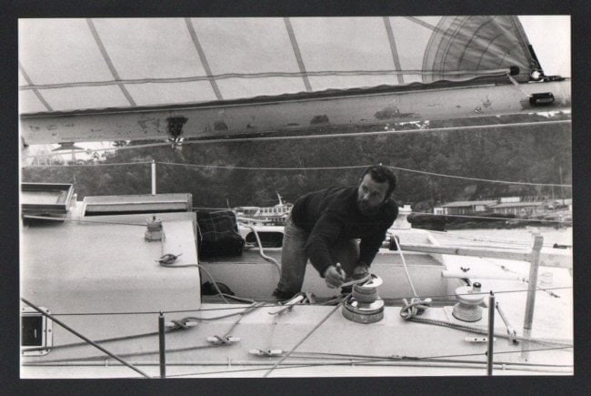 B&W Vtg -Photo. 1970s Pen Duck V Ocean Yacht Racing: B&W Vtg -Photo. 1970s Pen Duck V Ocean Yacht Racing Sail Boat - Print Size: 12 x7-7/8 Inches.