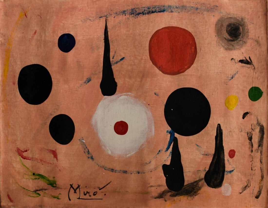Vintage Abstract Canvas Miro, Modern Art 20th Century (After) (1 of 3)