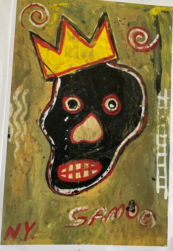 Jean BasquiatPrint On Paper: Jean Basquiat Print On Paper. Size: 18 x 12 inches. See photos as part of the description . PROVENANCE: NEW YORK Private collection stamp on Verso. We pack & Ship for you. We take care of the shipping