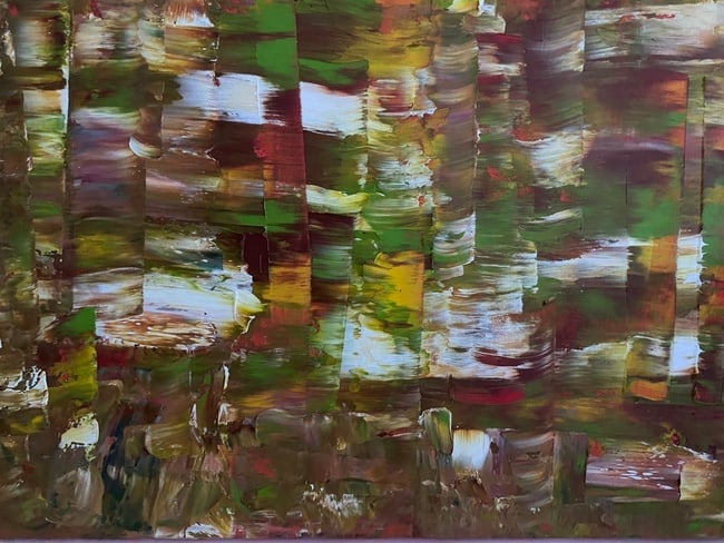 Abstract oil Painting on Canvas Stretched: Abstract oil Painting on Canvas Stretched. NY Collection. No documents an unknown Artist. size: 20 x 16.Good condition