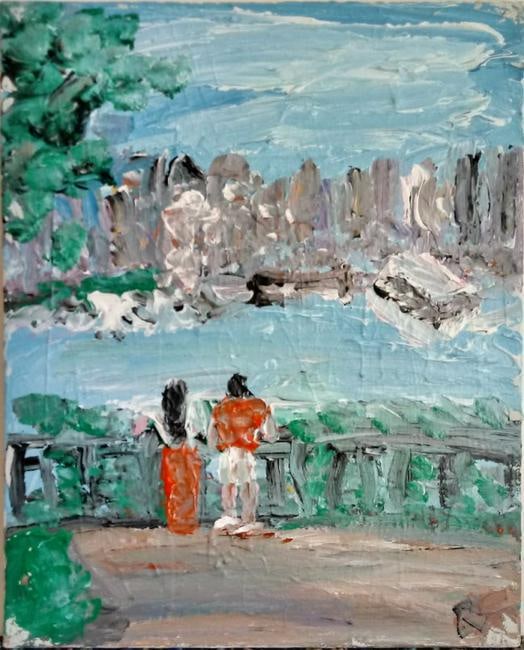 Bernard Buffet, Modern Art 20th Century Painting On Canvas: Bernard Buffet, Modern Art 20th Century Painting On Canvas. attribute sold as matter and style of artist. Approx Painting: 18 x 18 inches.SEE PHOTOS as part of the description. Good condition . NOTE: 