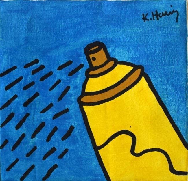 Keith Haring , Modern Art 20th Century Painting On Canvas: Keith Haring, Modern Art 20th Century Painting On Canvas. attribute sold as matter and style of artist. Approx Painting: 18 x 18 inches.SEE PHOTOS as part of the description. Good condition . NOTE: Th