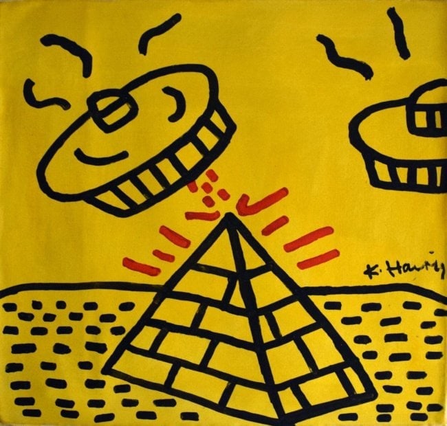 Keith Haring , Modern Art 20th Century Painting On Canvas: Keith Haring, Modern Art 20th Century Painting On Canvas. attribute sold as matter and style of artist. Approx Painting: 18 x 18 inches.SEE PHOTOS as part of the description. Good condition . NOTE: Th