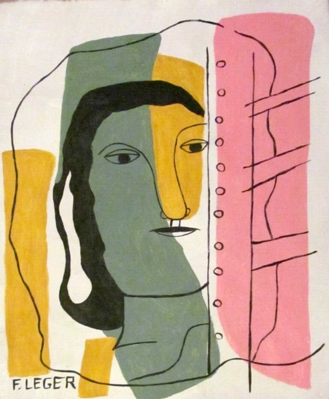 Abstract Painting Fernand Leger Modern Art 20th Century (after Artist): Abstract Painting Fernand Leger Modern Art 20th Century (after Artist) DIMENSIONS: unframed approx. 18 x14 PROVENANCE: Private Collection.After definition: For paintings/unique works: The word ???afte