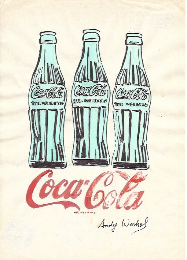 Andy Warhol Mixed Media on Paper: Andy Warhol Mixed Media on Paper. stamp On verso. Approx Size: 11 3/4 x 8 1/2 inches. All lots that do not carry established documented provenance nor any past record of auction history record are des