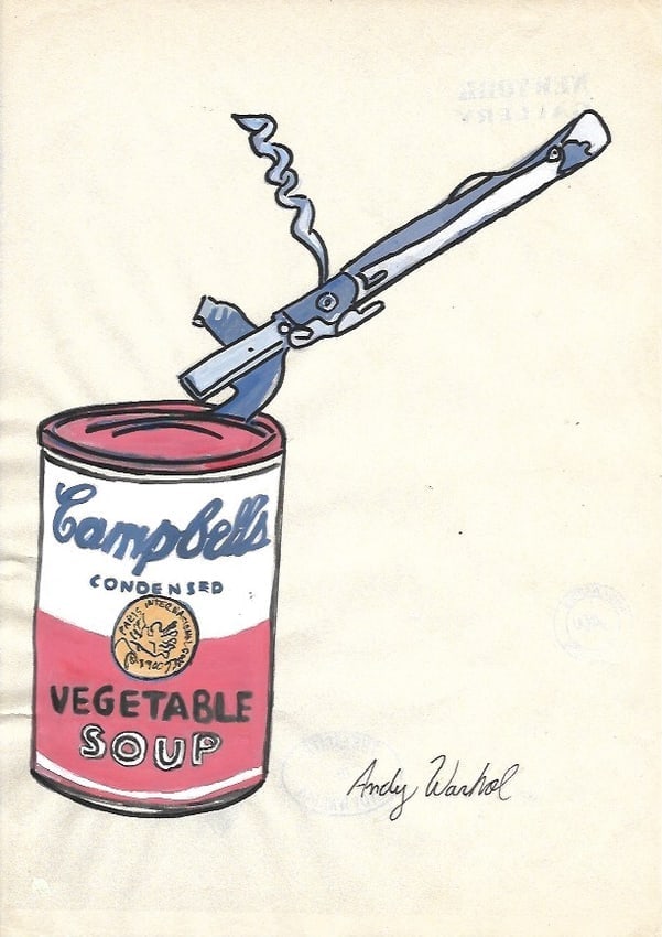 Andy Warhol Mixed Media on Paper: Andy Warhol Mixed Media on Paper. stamp On verso. Approx Size: 11 3/4 x 8 1/2 inches. All lots that do not carry established documented provenance nor any past record of auction history record are des
