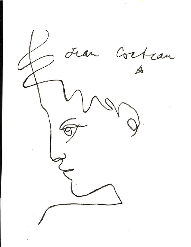 Jean Cocteau Fine Art drawing/print Ink on Paper: Jean Cocteau Fine Art drawing/print Ink on Paper. NY Private COLLECTION STAMP on verso.Paper Size: 11 3/4 x 8 1/4 Inches. Good Condition. We pack & Ship for you. We take care of the shipping services 