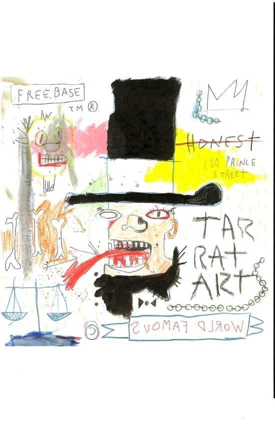 Jean Basquiat Expressionism Print on Thick Paper.: Jean Basquiat Expressionism Print on Thick Paper. Paper Size: 12 1/2 x 17 1/2 Inches. Extra Thick 300 gsm Fine art Paper. Embossed Stamp. Excellent Condition. See photos.