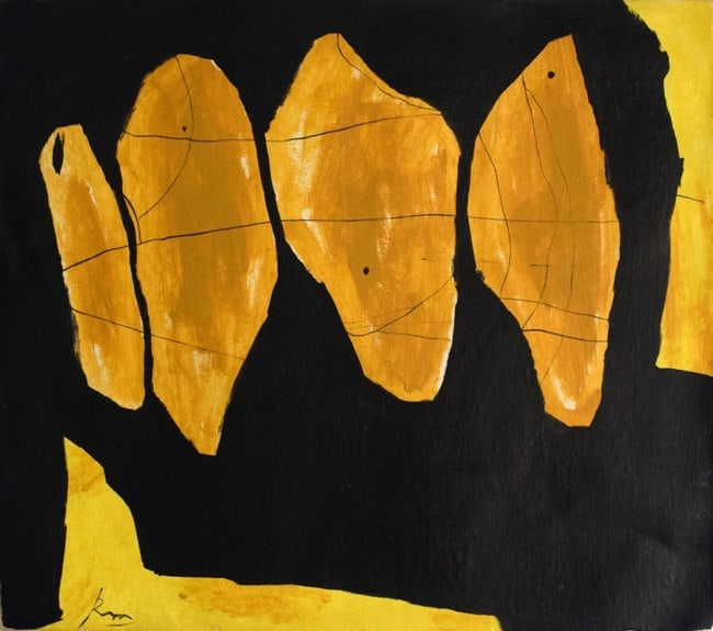 Motherwell Modern Old 20th Century (After Artist): Abstract Painting Motherwell Modern Old 20th Century Art oil Painting on Canvas Modern Art. (After Artist). Approx size: 18 x 16. No documentation or COA. Sold as is. Good Condition. After definition: