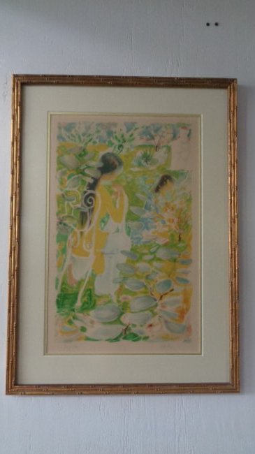 Le Pho S/N Lithograph 56/120, Framed: Le Pho S/N Lithograph 56/120, Framed. The lithograph was done in an edition of 120 and is signed in pencil on the lower right. It is conservation framed. Open Size: 14"3/4 x 23"1/4" - Frame Size: 22"1