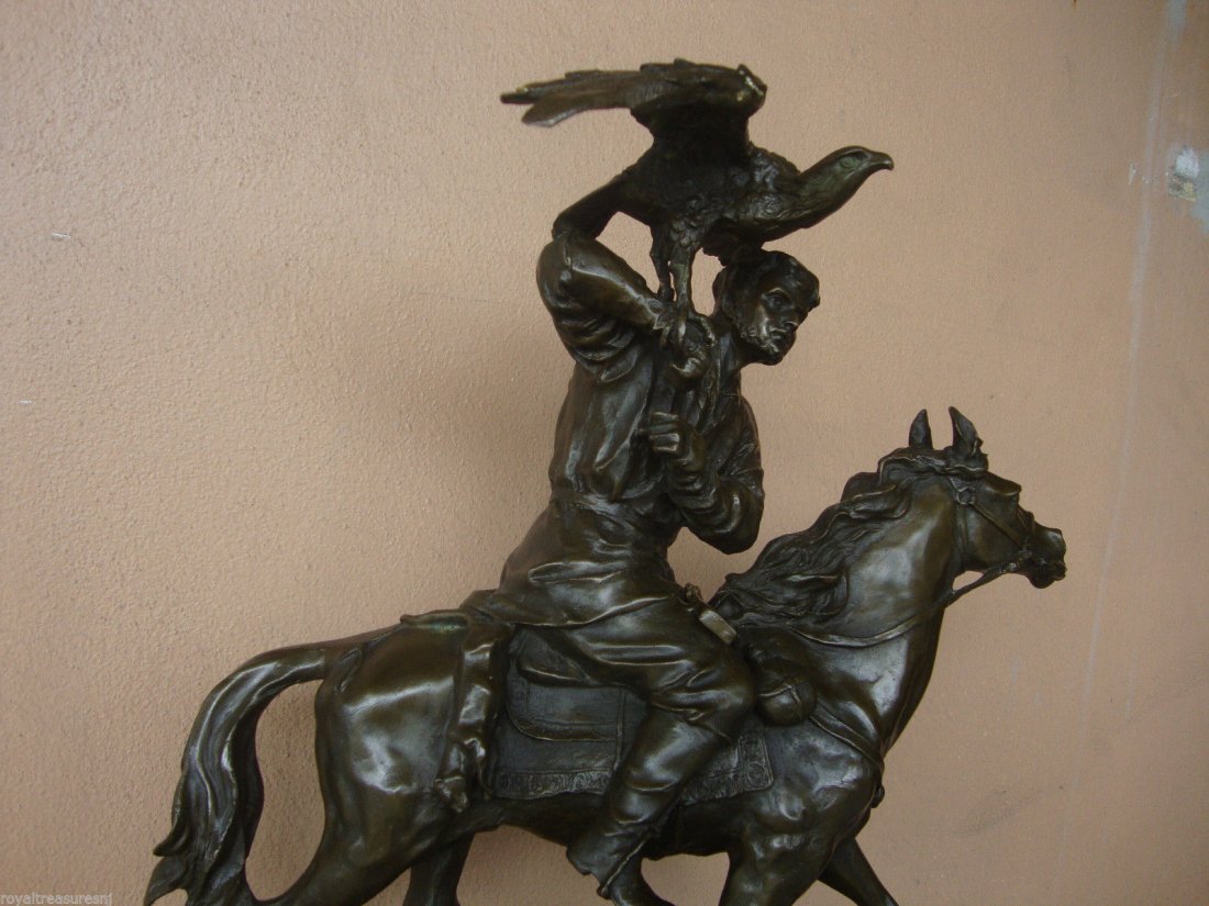 Man on Horse Bronze Statue - signed .20" H (1 of 5)