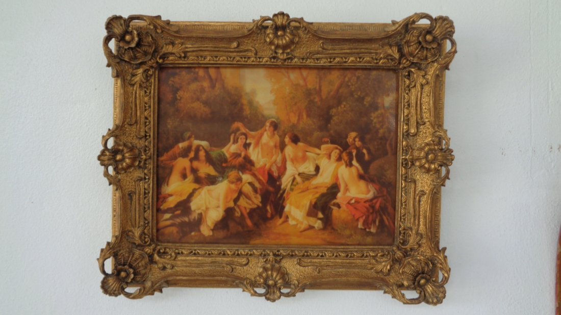 Large 21" Ladies Wall Plaque Gold Gilded Frame (1 of 2)