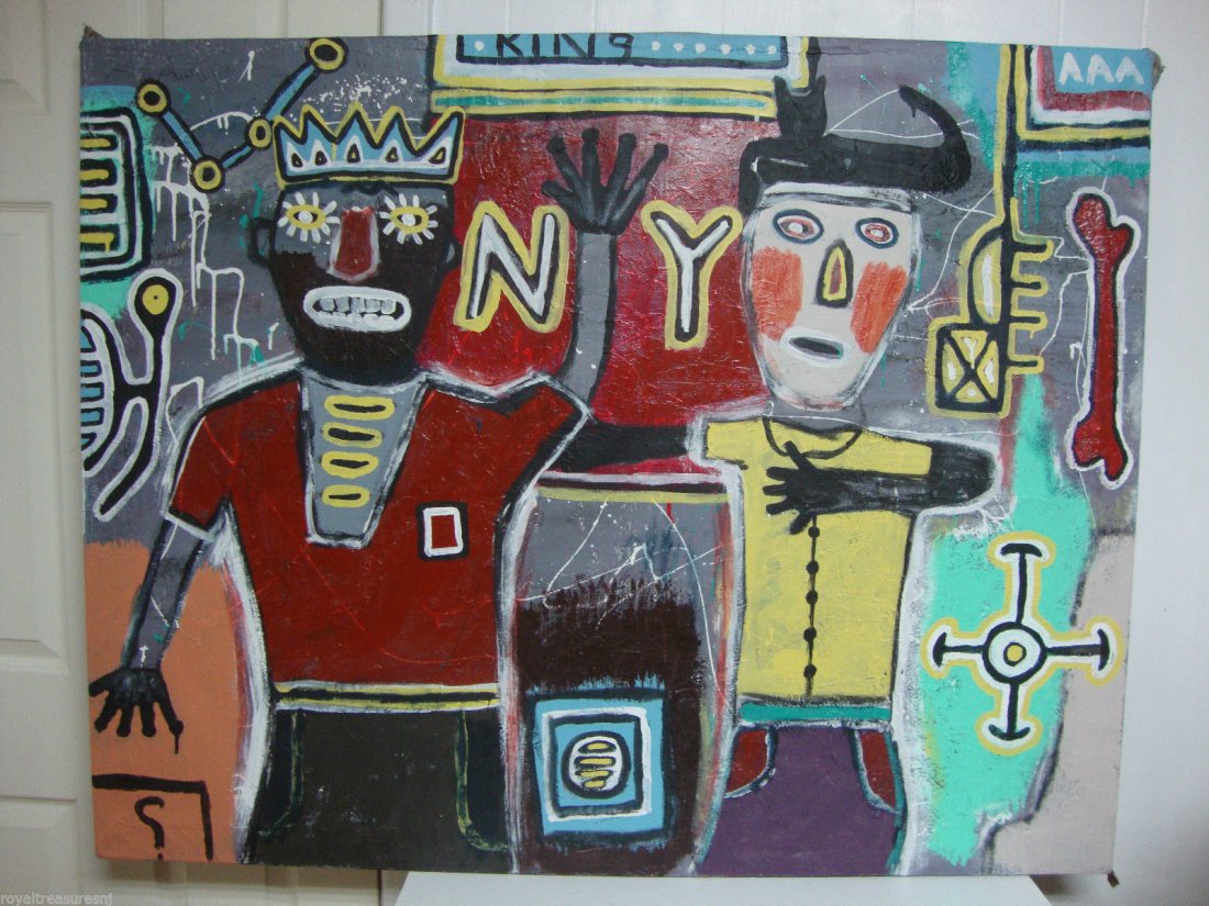 Large Contemporary Art - Basquiat - Painting Pop Art (1 of 10)