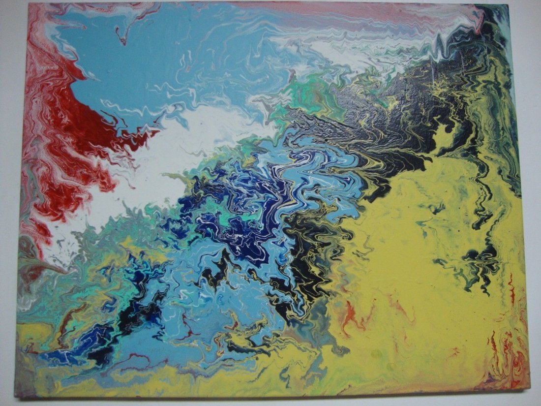Original Abstract Painting-Signed "Sea World" (1 of 1)