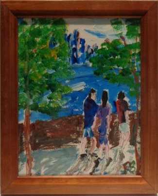 Robert Sundholm(1941 Ame-NY) Impressionism Hudson River: Robert Sundholm(1941 Ame)N York Impressionism Plain Air, "Hudson River" Acrylic on Paper, Size" 16"1/2 x 13" 1/2 Wood Frame. This piece is in very good condition-Weight: Approx. 2.9 LBS.