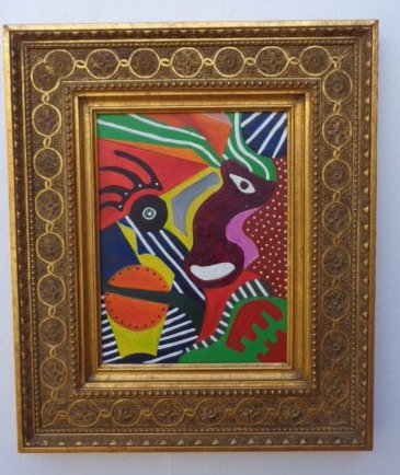 Original Surreal Oil Painting Signed "Puzzle": Original Surreal Oil Painting Signed "Puzzle", Museum Wood Frame Measurements: 12 x 16 inches Painting. Wood Framed 22 x 25 1/2 inches.