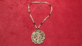 Jade Pendant Double Face Mermaid and Gemstone Beads (1 of 1)