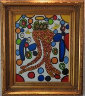 Jaramillo (Col -1956) Original Surrealism Oil Painting: Gustavo Jaramillo (b.1956) Colombian Surrealism Modernism Original Oil Painting .signed.Stretcher - Large Original Painting on CanvasSigned W. New York on Back, Measurements: Painting:20\" x 16\" Fram