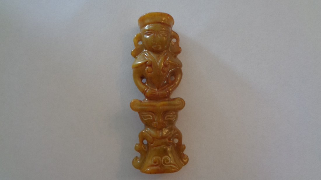 Chinese Natural Jade Figure Pendant Amulet: Chinese Natural Jade Figure Pendant Amulet . Measures: 2 " 7/8 Weights : 1 oz. This piece is in excellent Condition.