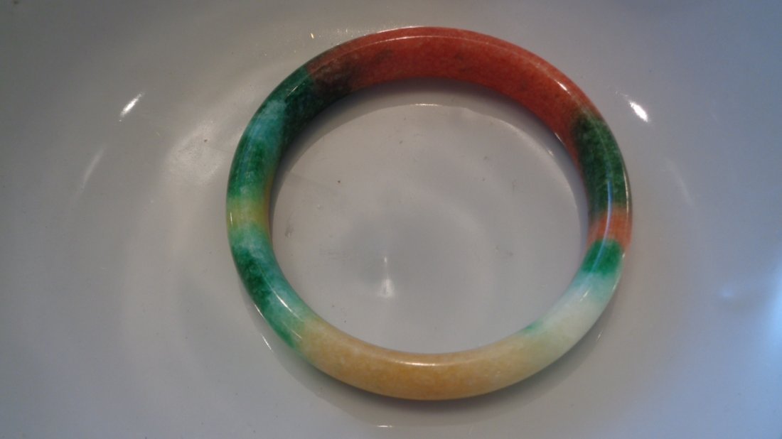 Chinese White and Green Jade Bracelet (1 of 1)