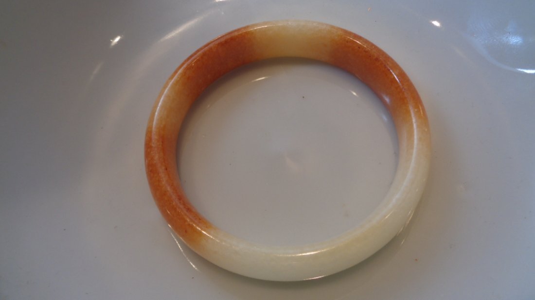 Chinese White and Green Jade Bracelet (1 of 1)