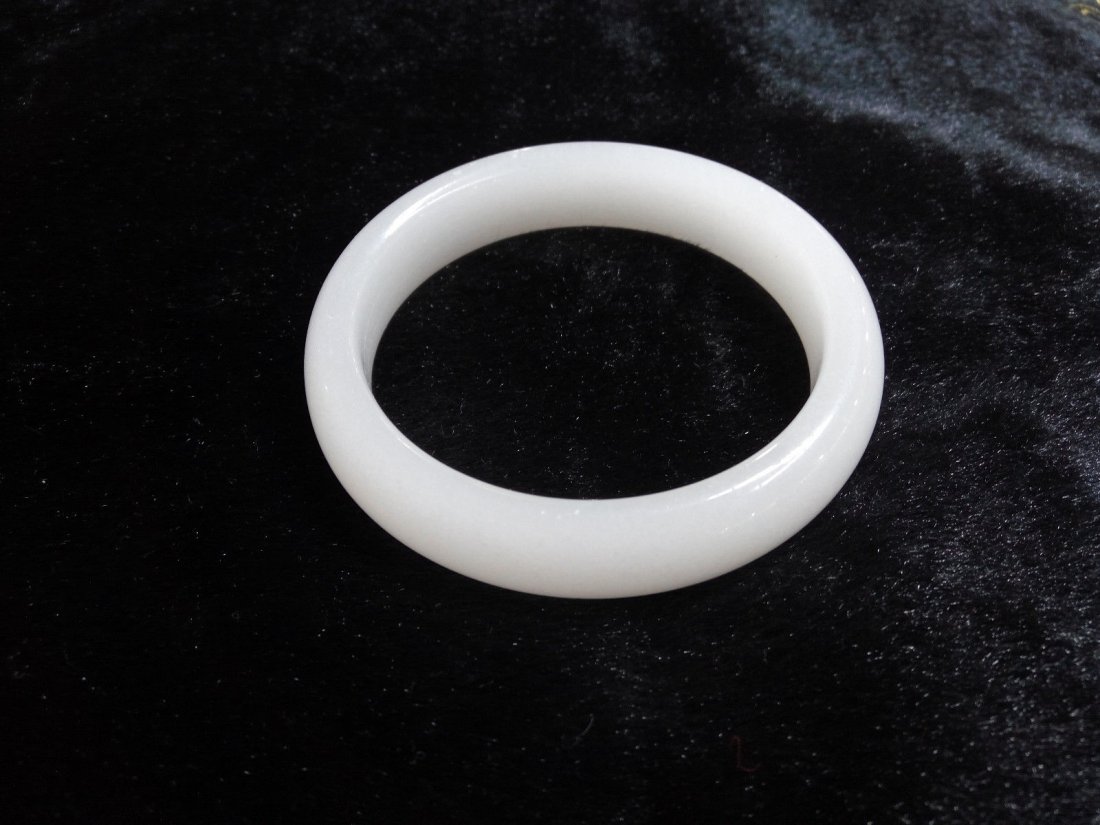 Pure White Jade Gems Bangle Bracelet 60mm (1 of 1)