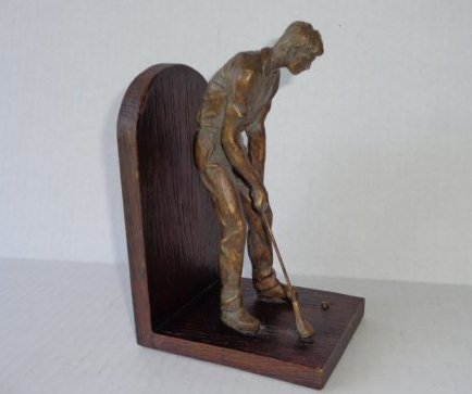 Golf Player Book End Bronze Statue (1 of 4)