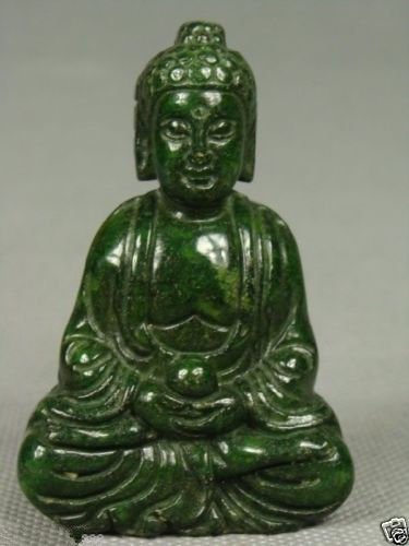 CHINESE OLD JADE HANDWORK CARVED BUDDHA STATU (1 of 1)