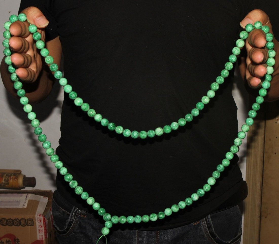 Ancient chinese jade carved jade Necklace long (1 of 5)